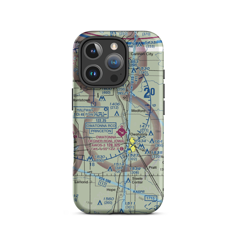 Underland Airstrip (6MN8) VFR Sectional  Tough iPhone Case iPhone 16 Pro model shown