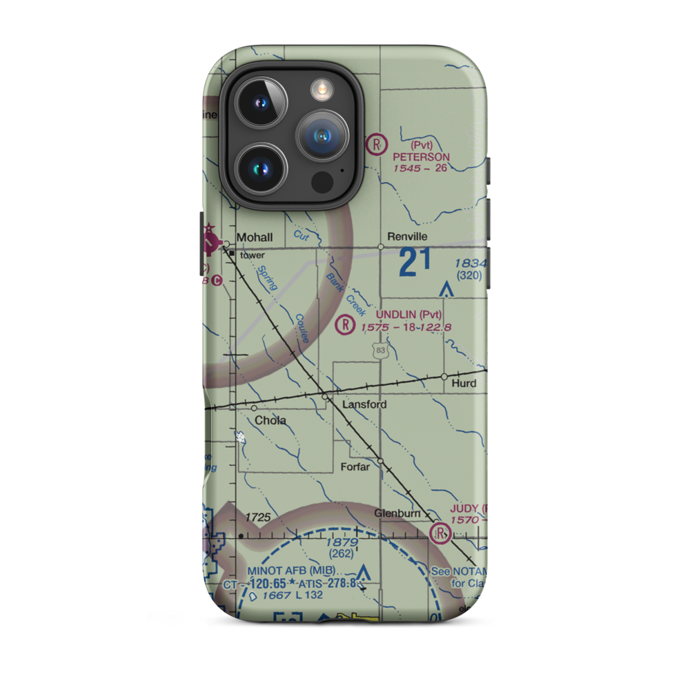 Undlin Airstrip (7NA2) VFR Sectional  Tough iPhone Case iPhone 16 Pro Max model shown