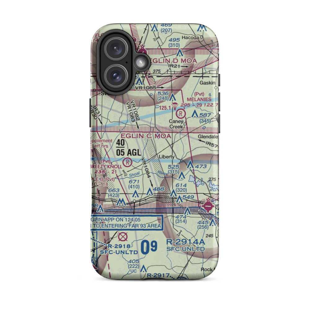 Unicorn Place Airport (69FD) VFR Sectional  Tough iPhone Case iPhone 16 Plus model shown