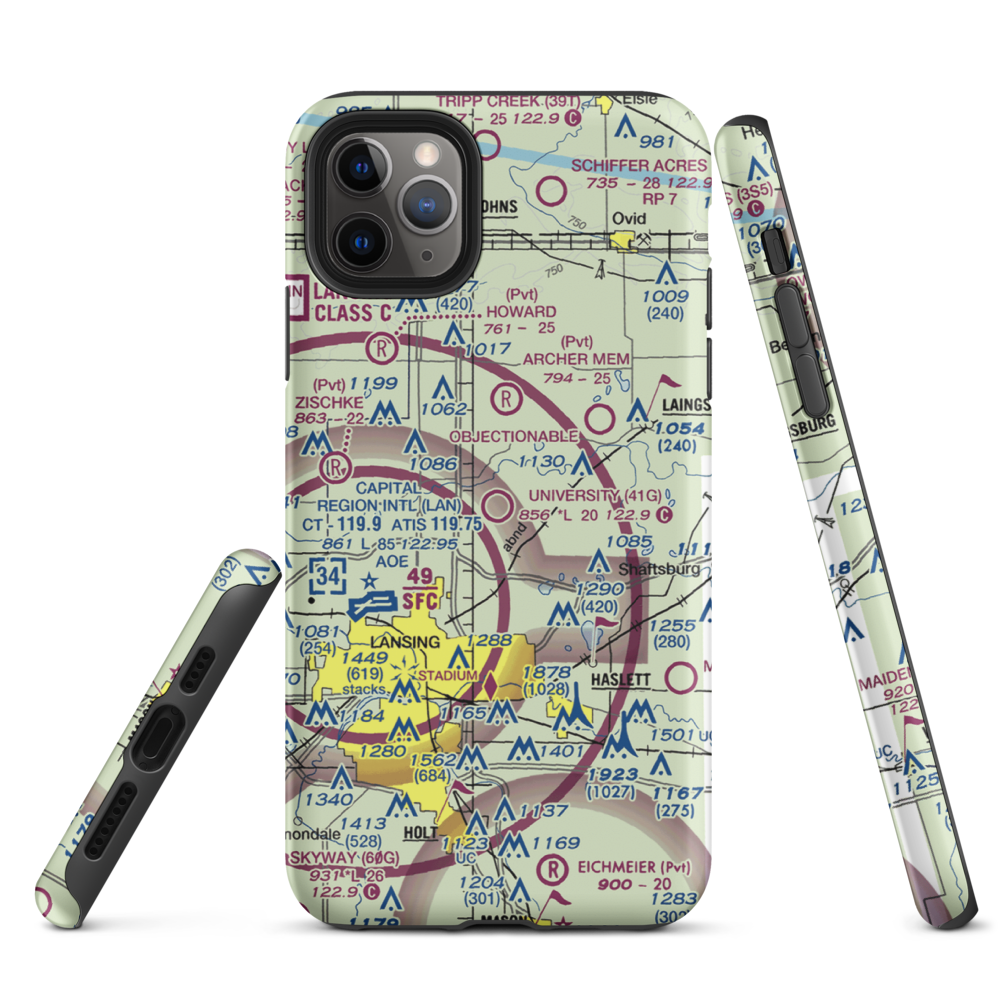 University Airpark (41G) VFR Sectional  Tough iPhone Case iPhone 11 Pro Max model shown