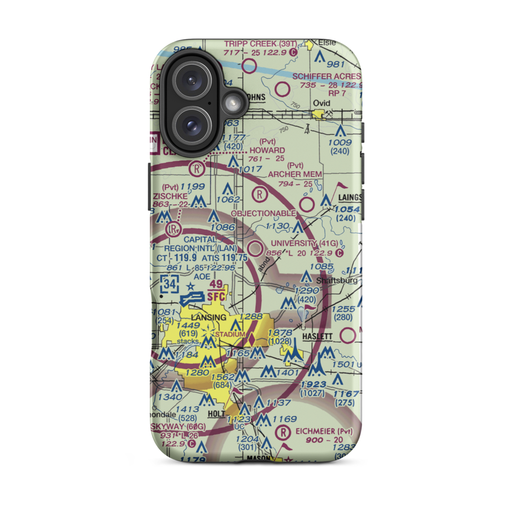 University Airpark (41G) VFR Sectional  Tough iPhone Case iPhone 16 Plus model shown