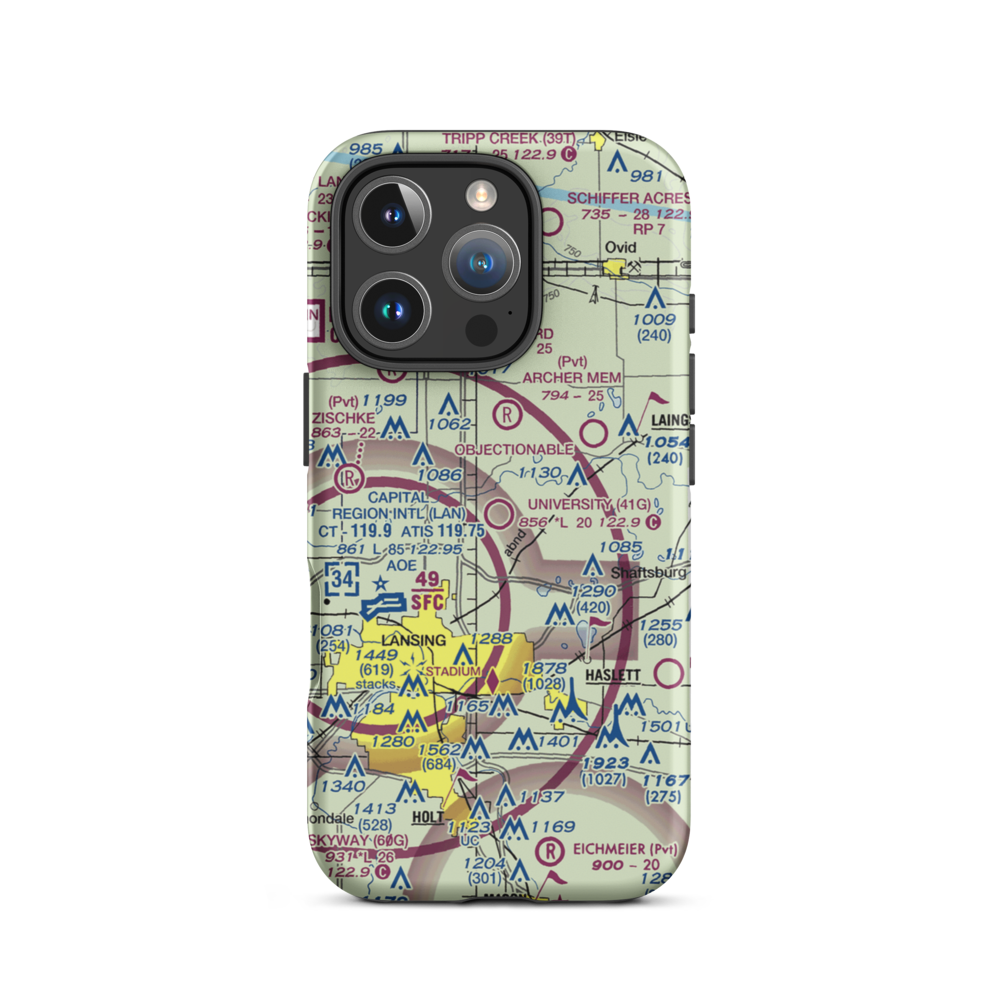 University Airpark (41G) VFR Sectional  Tough iPhone Case iPhone 16 Pro model shown