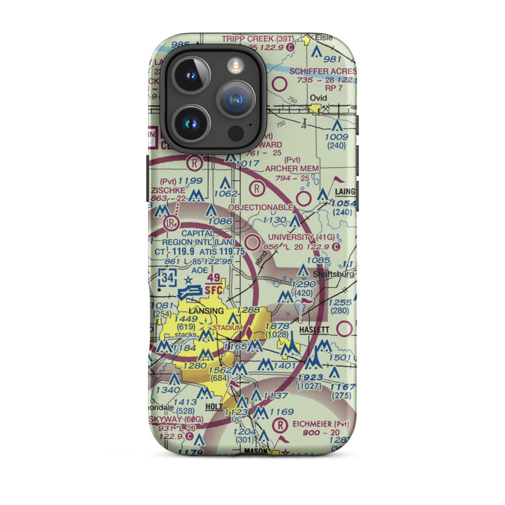 University Airpark (41G) VFR Sectional  Tough iPhone Case iPhone 16 Pro Max model shown