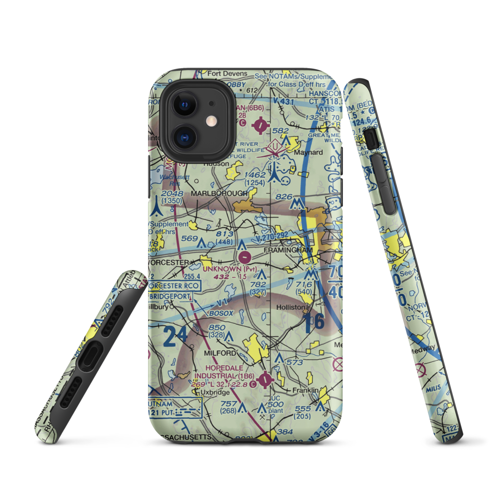 Unknown Field (1MA5) VFR Sectional  Tough iPhone Case iPhone 11 model shown
