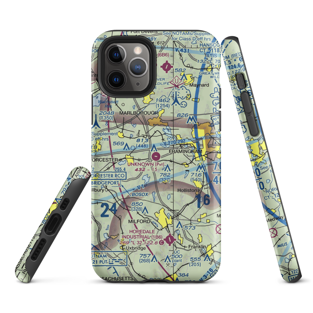 Unknown Field (1MA5) VFR Sectional  Tough iPhone Case iPhone 11 Pro model shown
