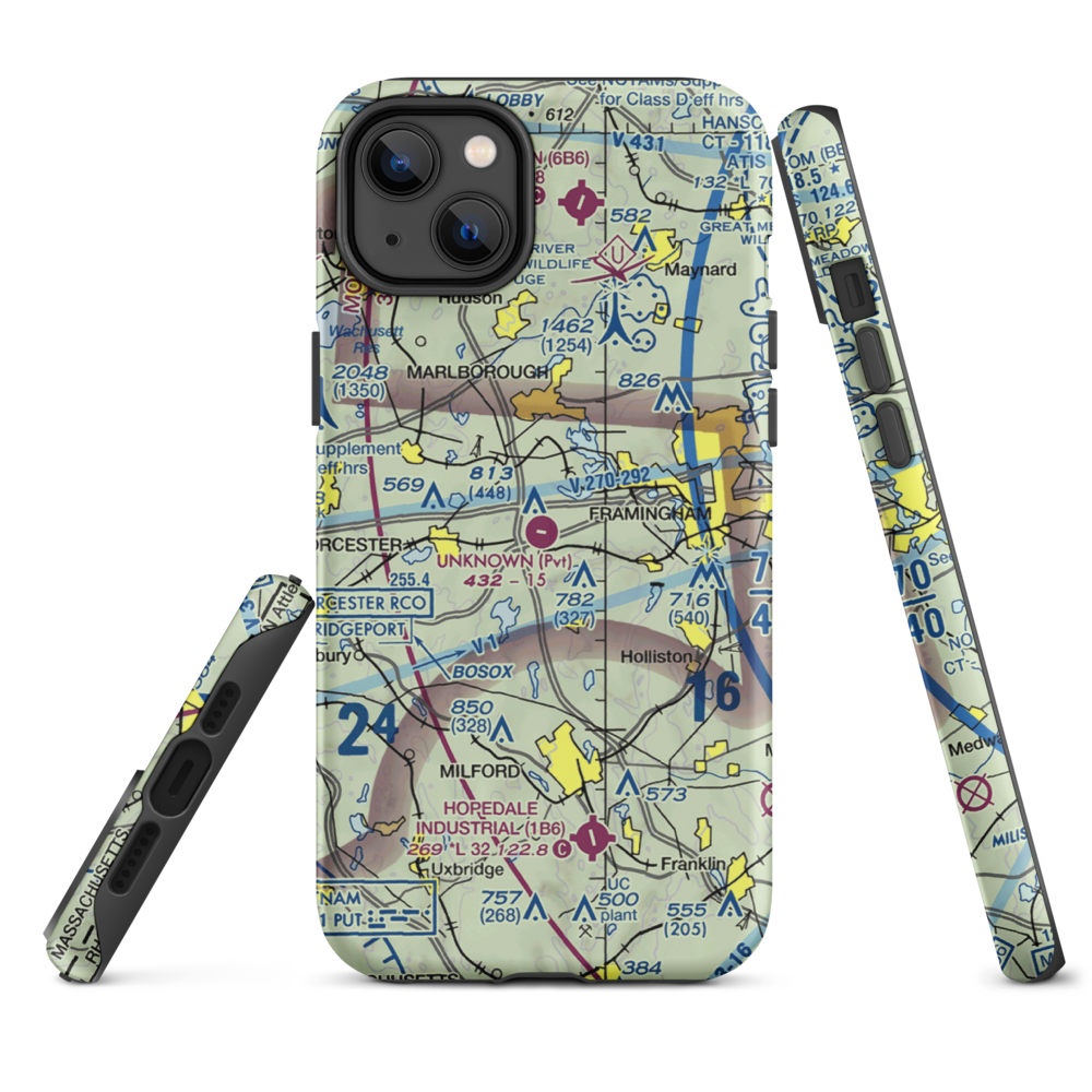 Unknown Field (1MA5) VFR Sectional  Tough iPhone Case iPhone 14 Plus model shown