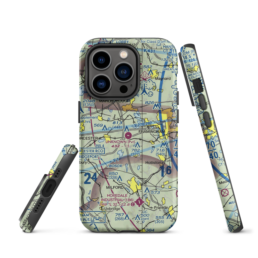 Unknown Field (1MA5) VFR Sectional  Tough iPhone Case iPhone 14 Pro model shown