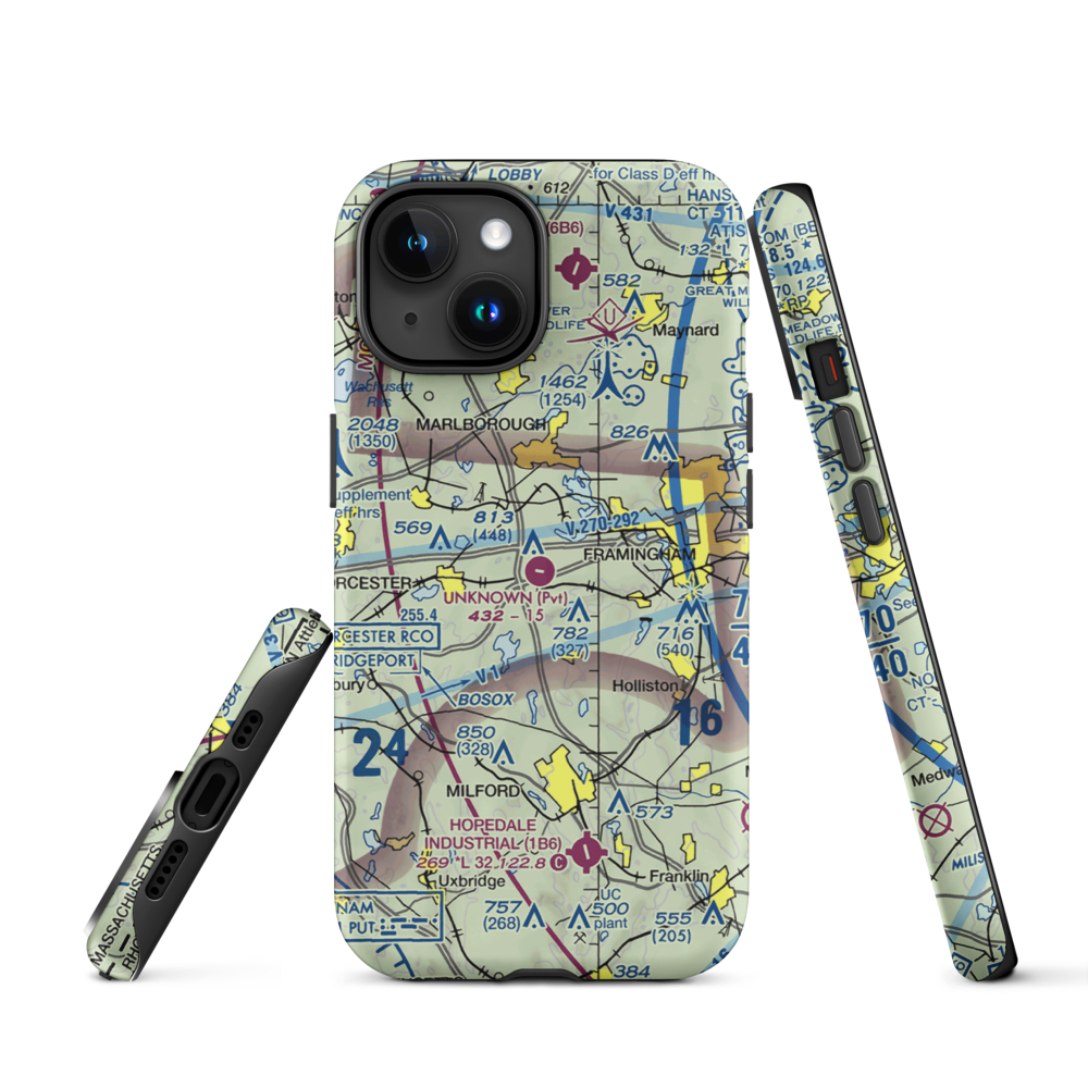 Unknown Field (1MA5) VFR Sectional  Tough iPhone Case iPhone 15 model shown