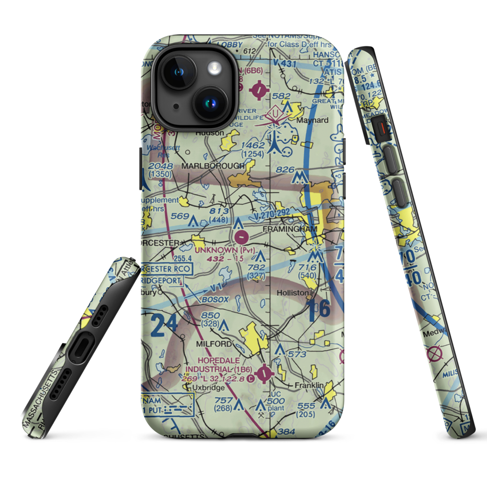 Unknown Field (1MA5) VFR Sectional  Tough iPhone Case iPhone 15 Plus model shown