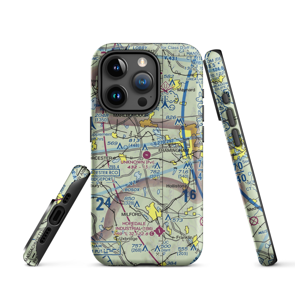 Unknown Field (1MA5) VFR Sectional  Tough iPhone Case iPhone 15 Pro model shown