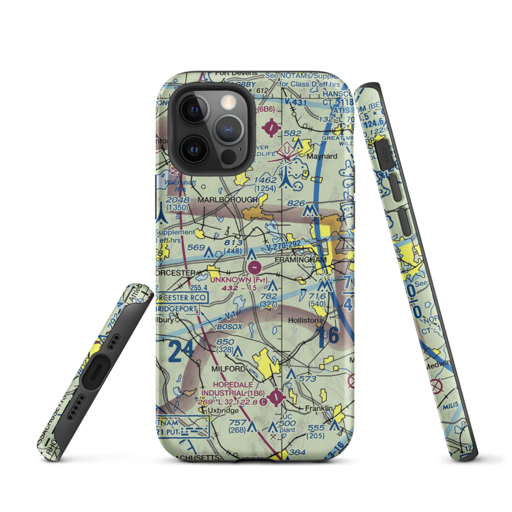 Unknown Field (1MA5) VFR Sectional  Tough iPhone Case iPhone 12 Pro model shown