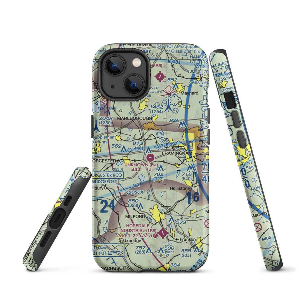 Unknown Field (1MA5) VFR Sectional  Tough iPhone Case iPhone 13 model shown