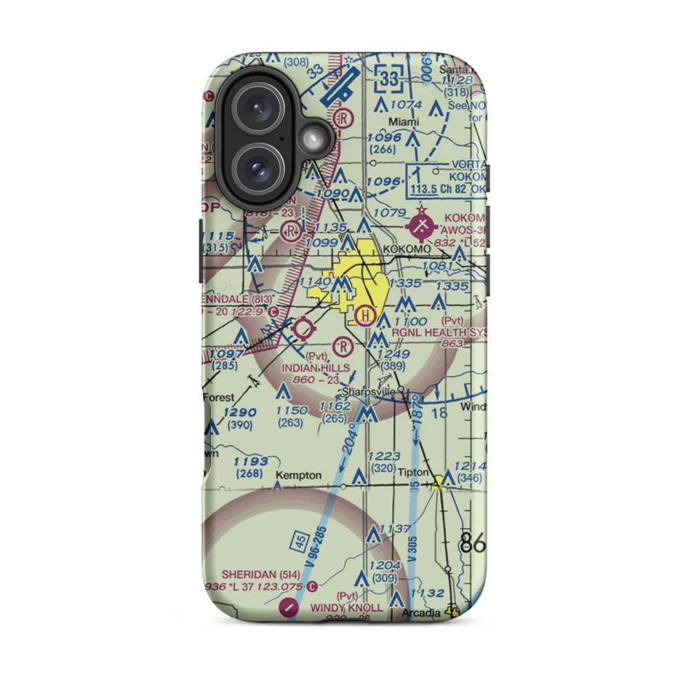 Unsicker Airport (0II1) VFR Sectional  Tough iPhone Case iPhone 16 Plus model shown