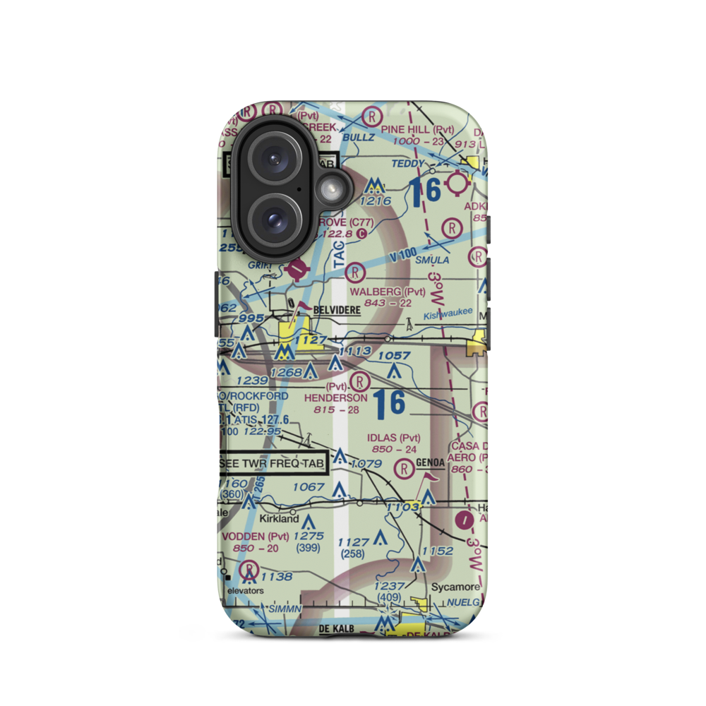 Untied Acres Airport (IS83) VFR Sectional  Tough iPhone Case iPhone 16 model shown