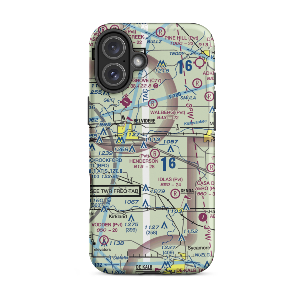 Untied Acres Airport (IS83) VFR Sectional  Tough iPhone Case iPhone 16 Plus model shown