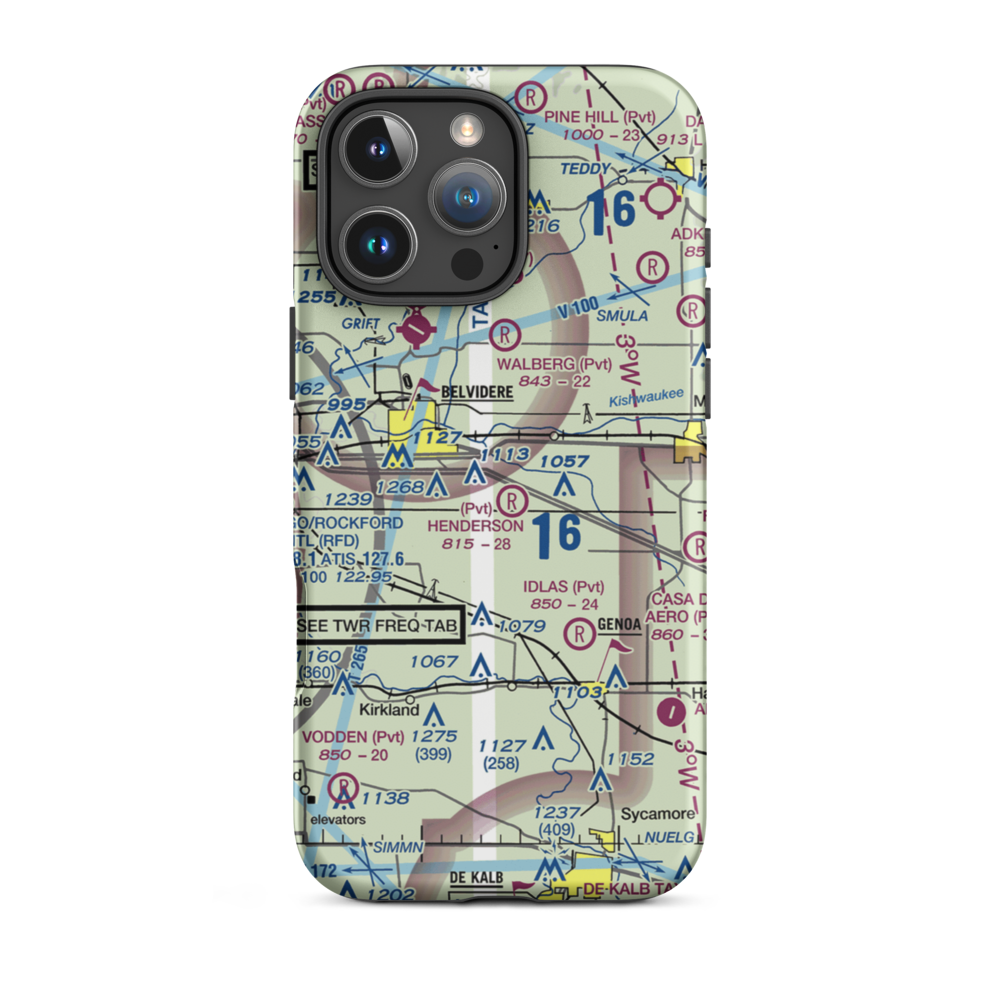 Untied Acres Airport (IS83) VFR Sectional  Tough iPhone Case iPhone 16 Pro Max model shown