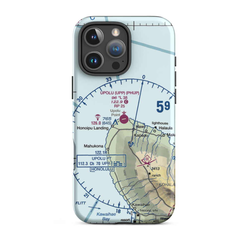 Upolu Airport (UPP) VFR Sectional  Tough iPhone Case iPhone 16 Pro Max model shown