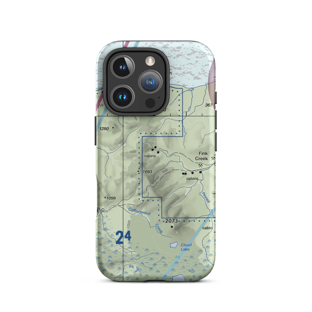 Upper Hannum Creek Airport (4Z2) VFR Sectional  Tough iPhone Case iPhone 16 Pro model shown