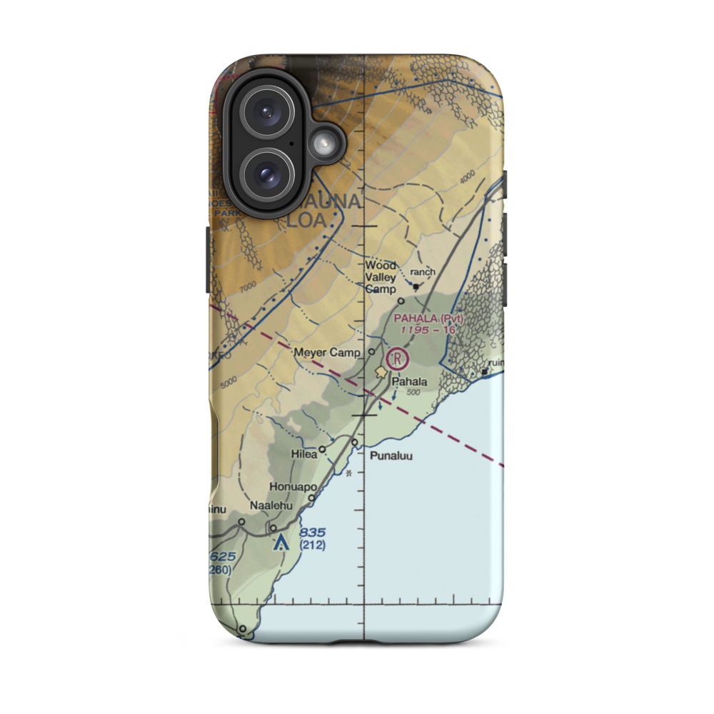 Upper Paauau Airport (HI29) VFR Sectional  Tough iPhone Case iPhone 16 Plus model shown