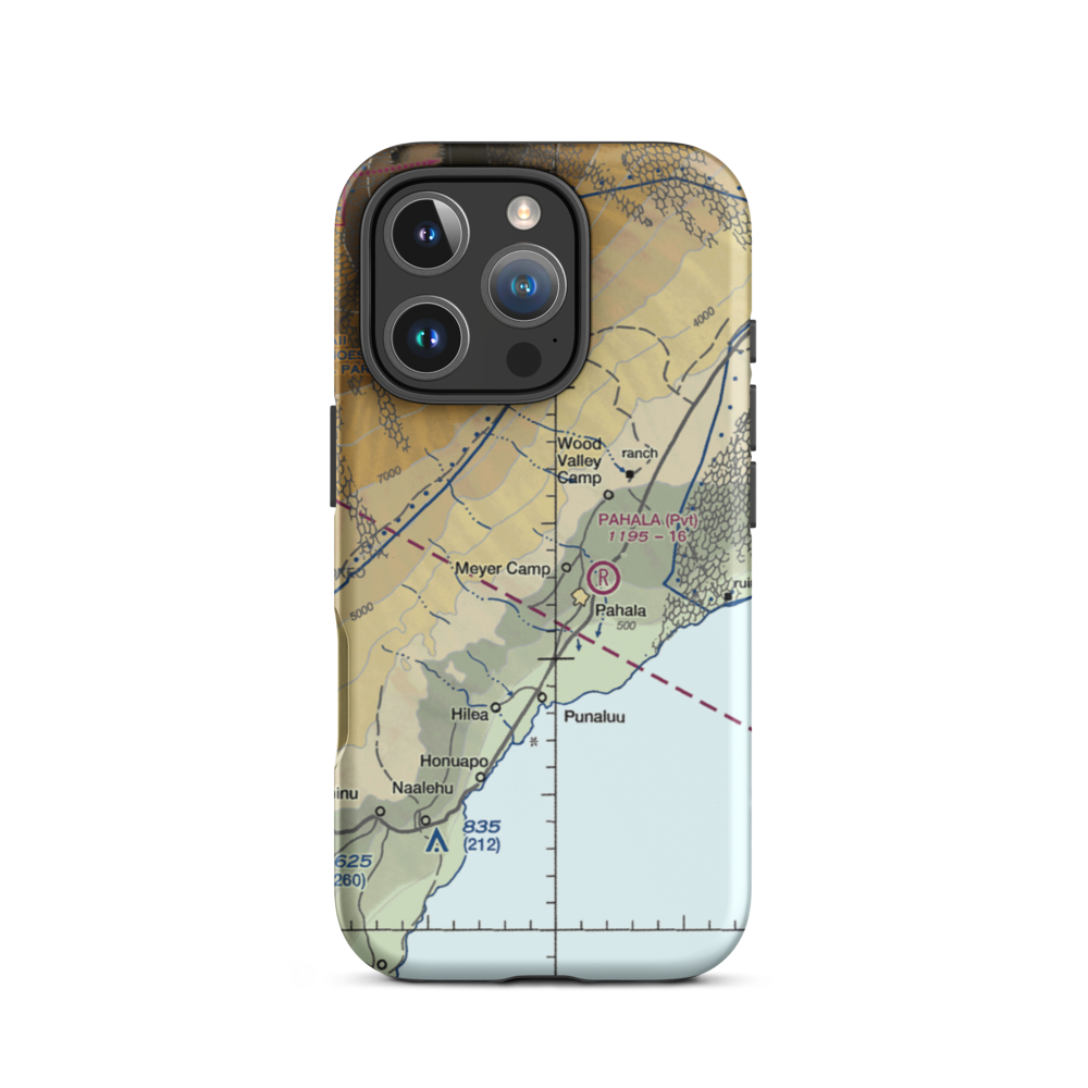 Upper Paauau Airport (HI29) VFR Sectional  Tough iPhone Case iPhone 16 Pro model shown
