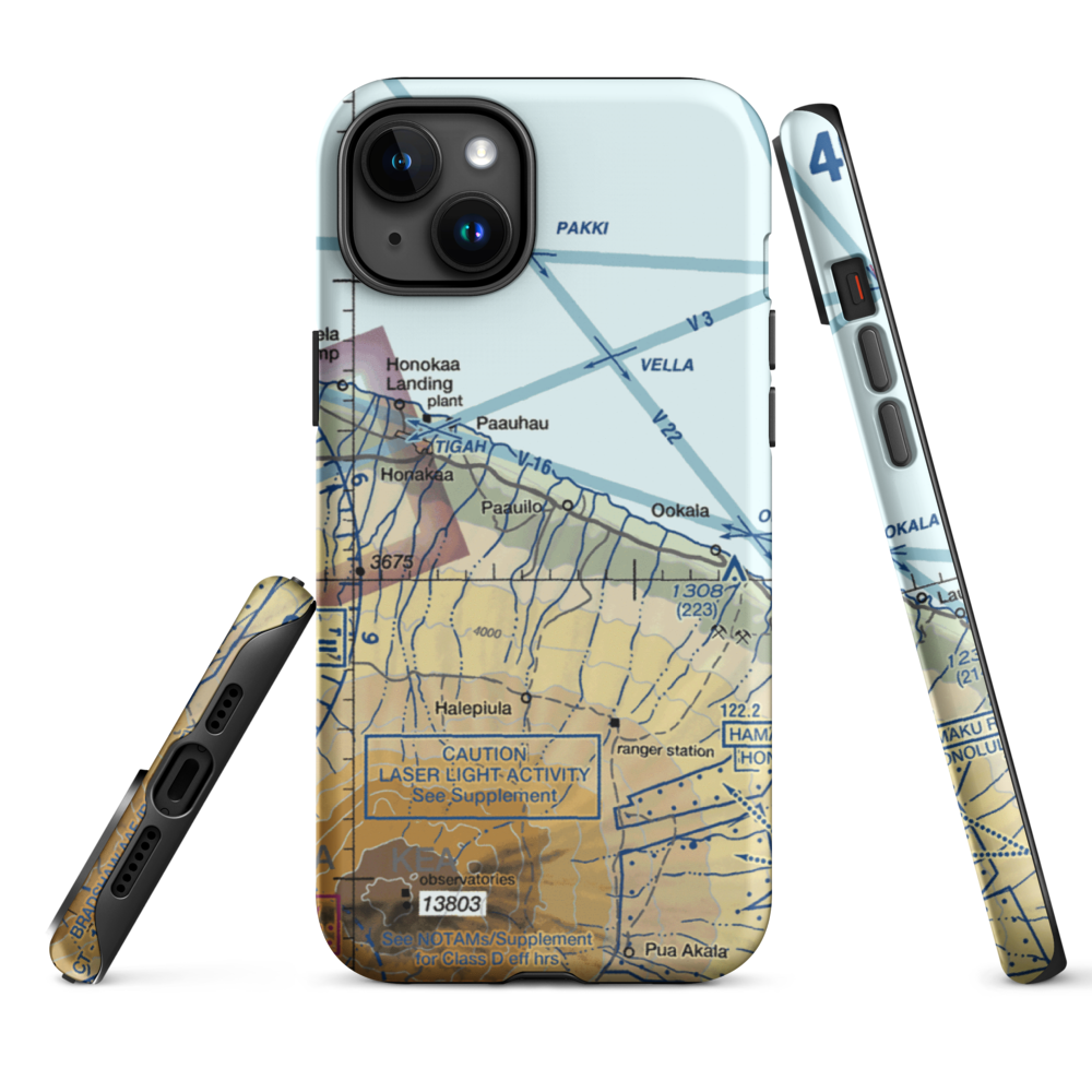 Upper Paauilo Airstrip (HI27) VFR Sectional  Tough iPhone Case iPhone 15 Plus model shown
