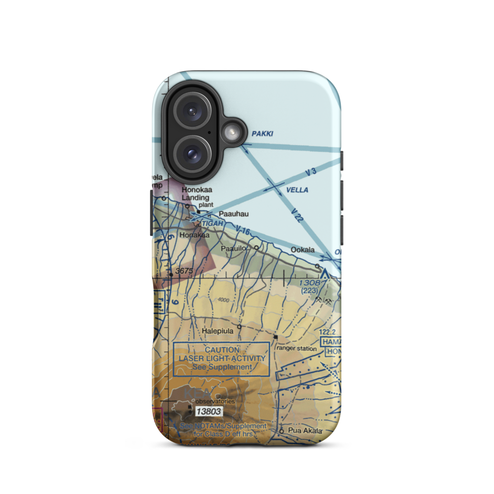 Upper Paauilo Airstrip (HI27) VFR Sectional  Tough iPhone Case iPhone 16 model shown