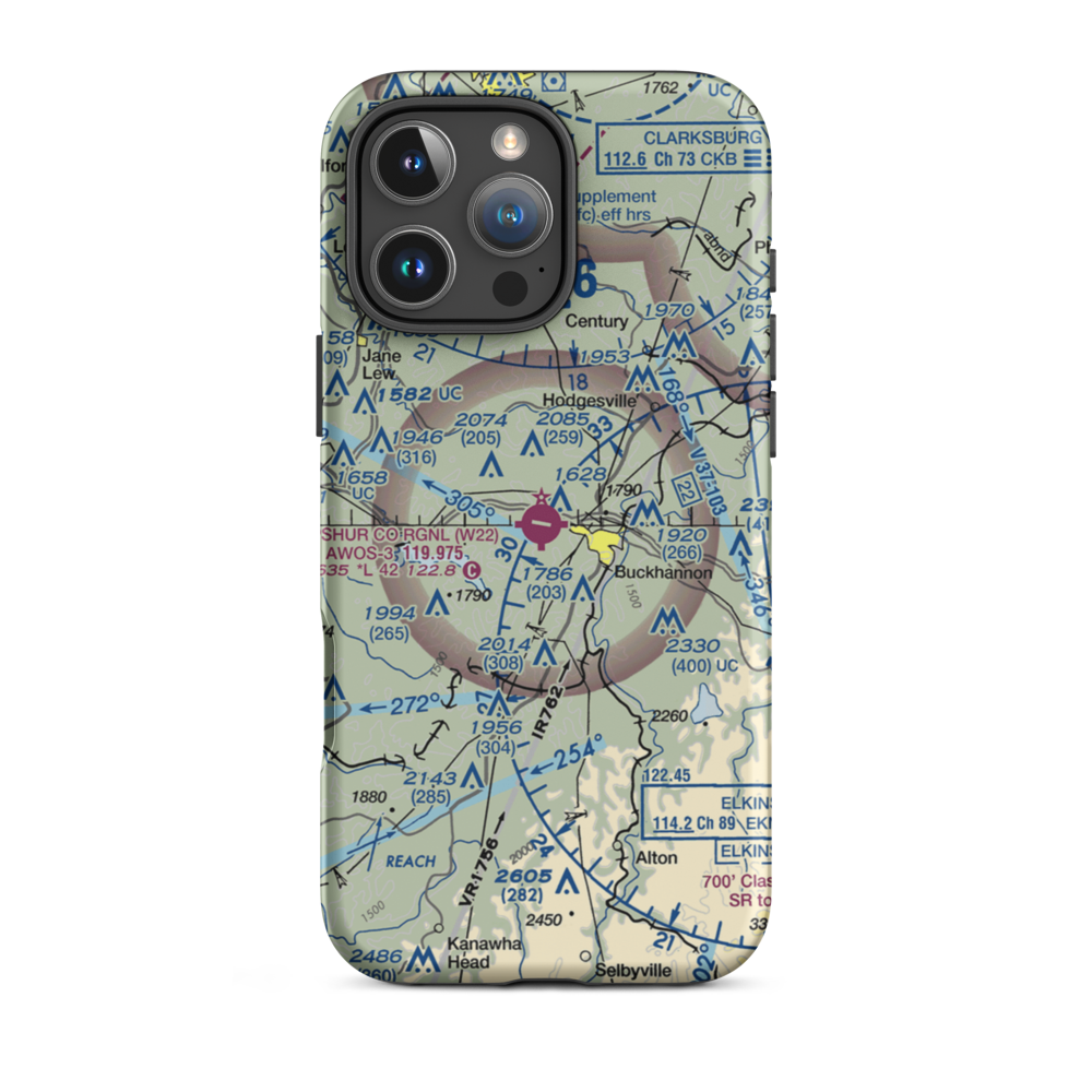 Upshur County Regional Airport (W22) VFR Sectional  Tough iPhone Case iPhone 16 Pro Max model shown