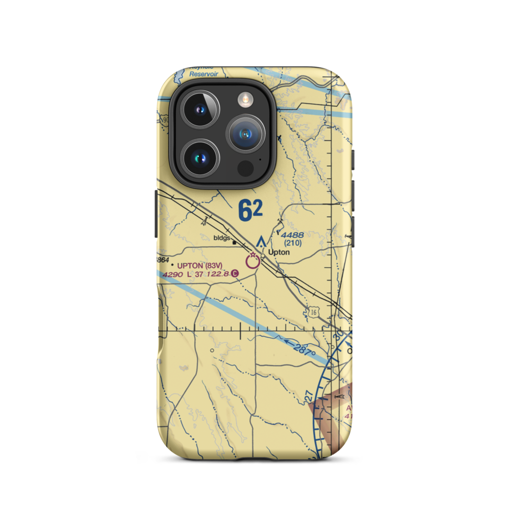 Upton Municipal Airport (83V) VFR Sectional  Tough iPhone Case iPhone 16 Pro model shown