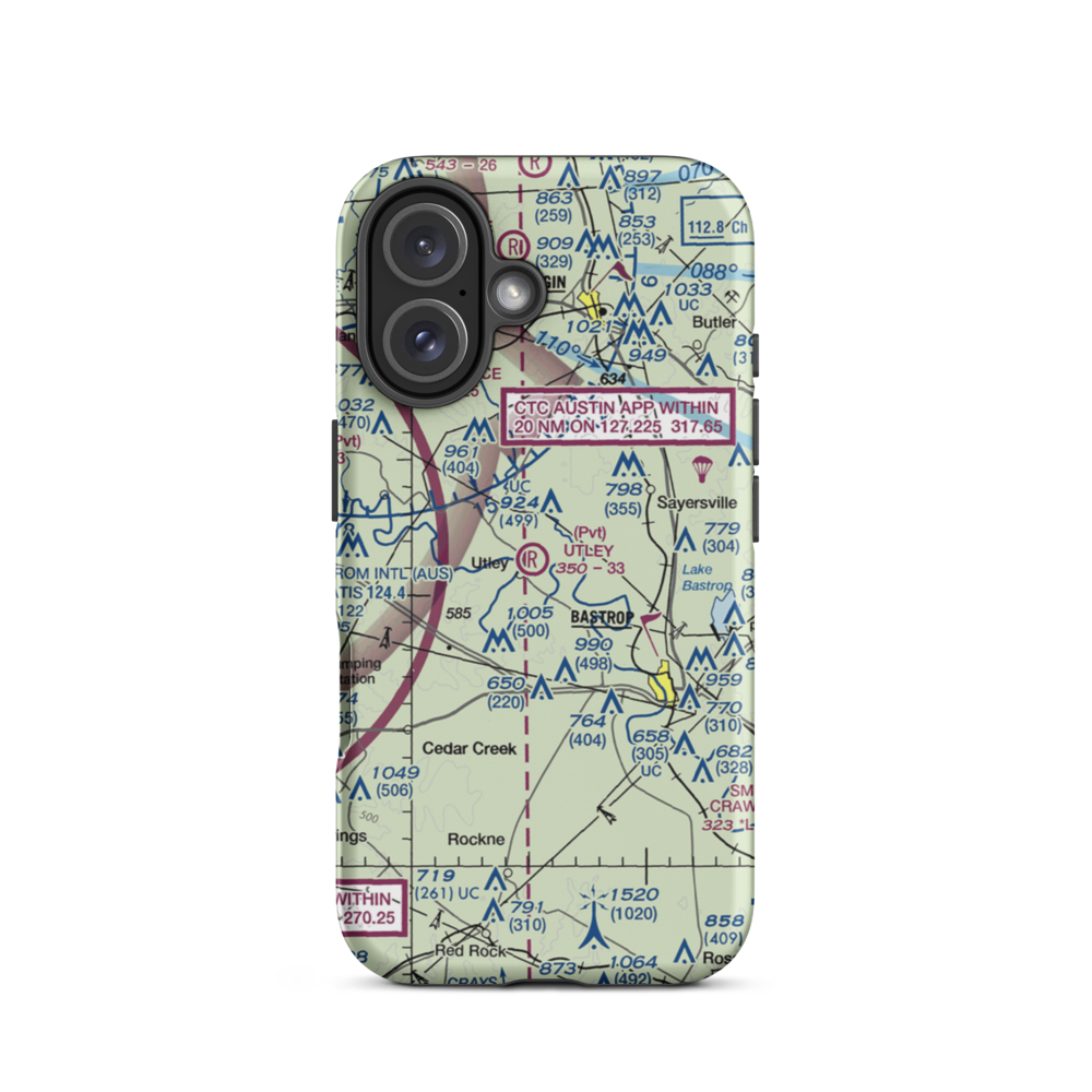 Utley Field (US-0177) VFR Sectional  Tough iPhone Case iPhone 16 model shown