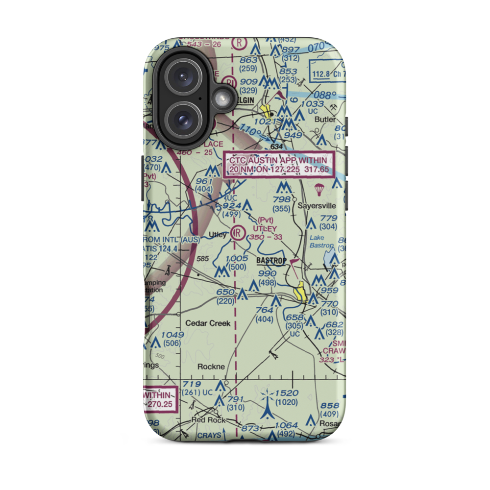 Utley Field (US-0177) VFR Sectional  Tough iPhone Case iPhone 16 Plus model shown