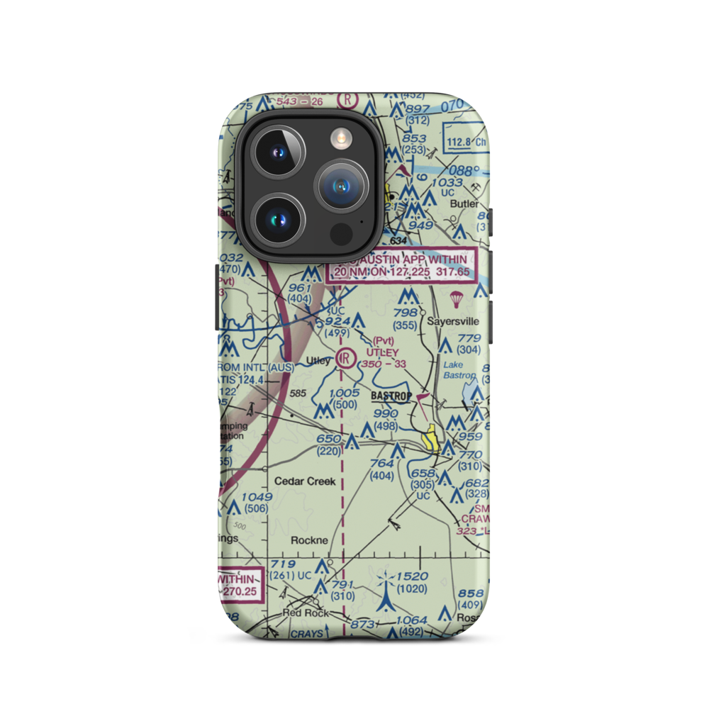 Utley Field (US-0177) VFR Sectional  Tough iPhone Case iPhone 16 Pro model shown