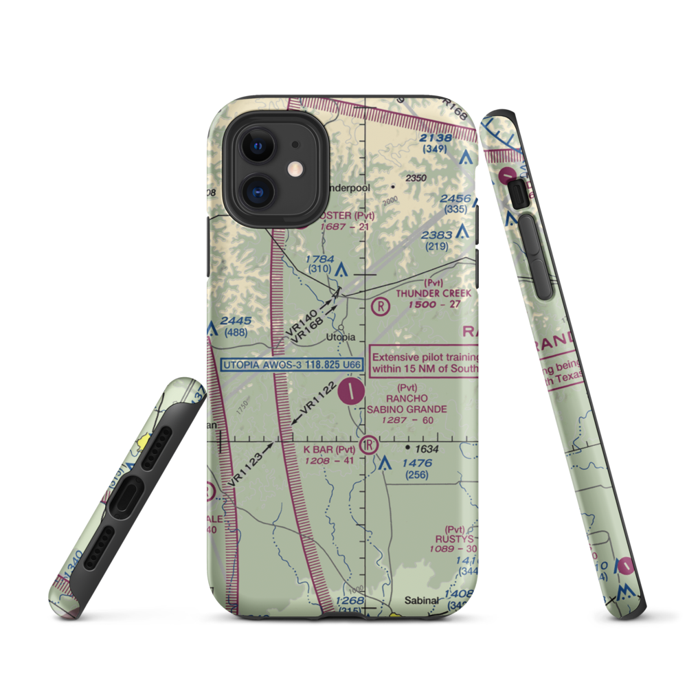 Utopia on the River Airport (5TX9) VFR Sectional  Tough iPhone Case iPhone 11 model shown