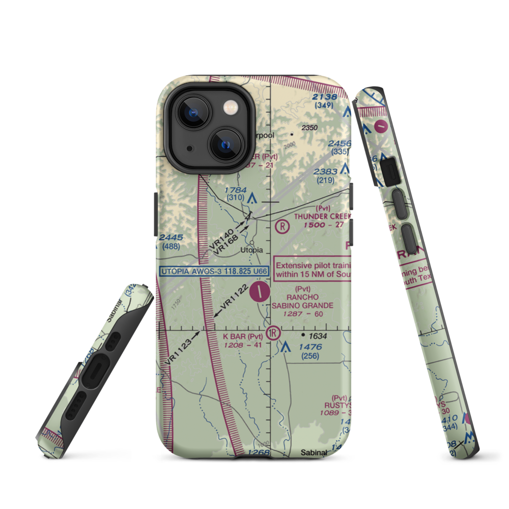 Utopia on the River Airport (5TX9) VFR Sectional  Tough iPhone Case iPhone 14 model shown