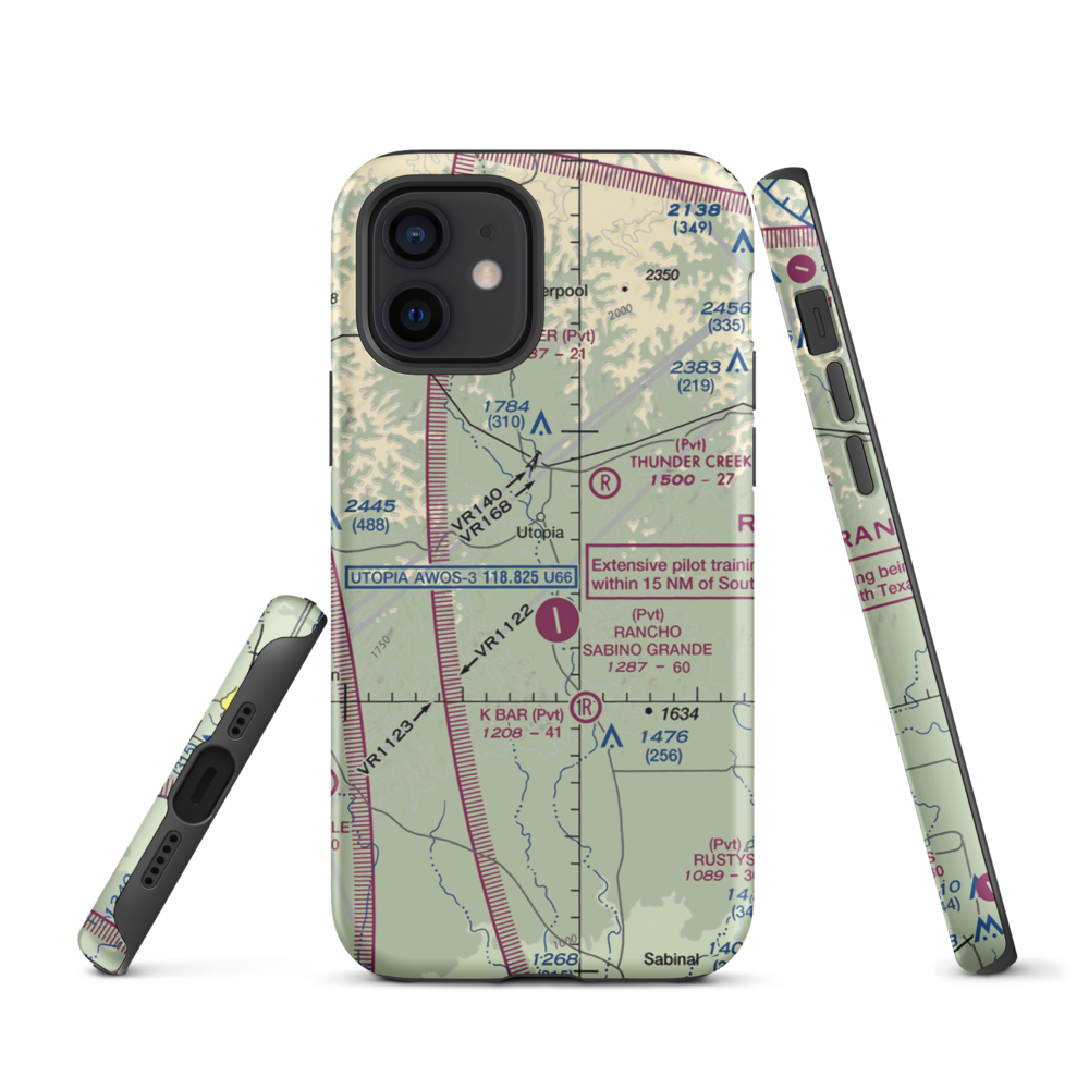 Utopia on the River Airport (5TX9) VFR Sectional  Tough iPhone Case iPhone 12 model shown