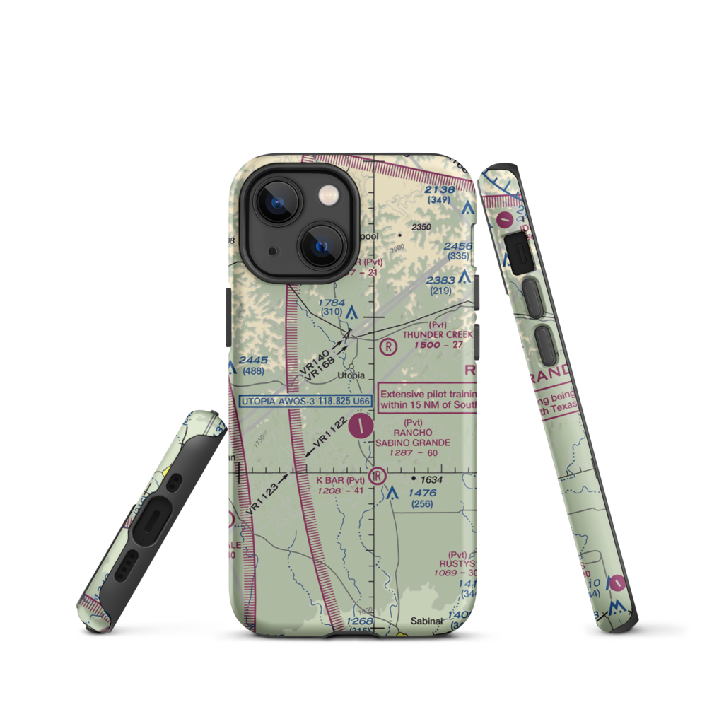 Utopia on the River Airport (5TX9) VFR Sectional  Tough iPhone Case iPhone 13 mini model shown