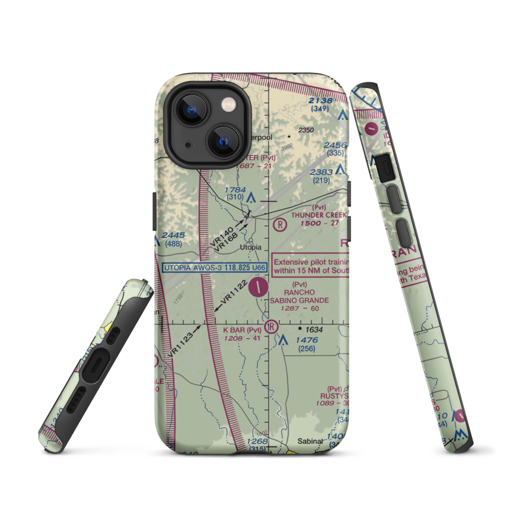 Utopia on the River Airport (5TX9) VFR Sectional  Tough iPhone Case iPhone 13 model shown