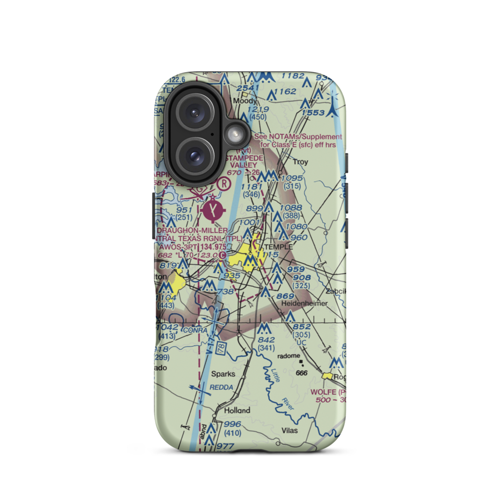 Vac Heliport (92R) VFR Sectional  Tough iPhone Case iPhone 16 model shown