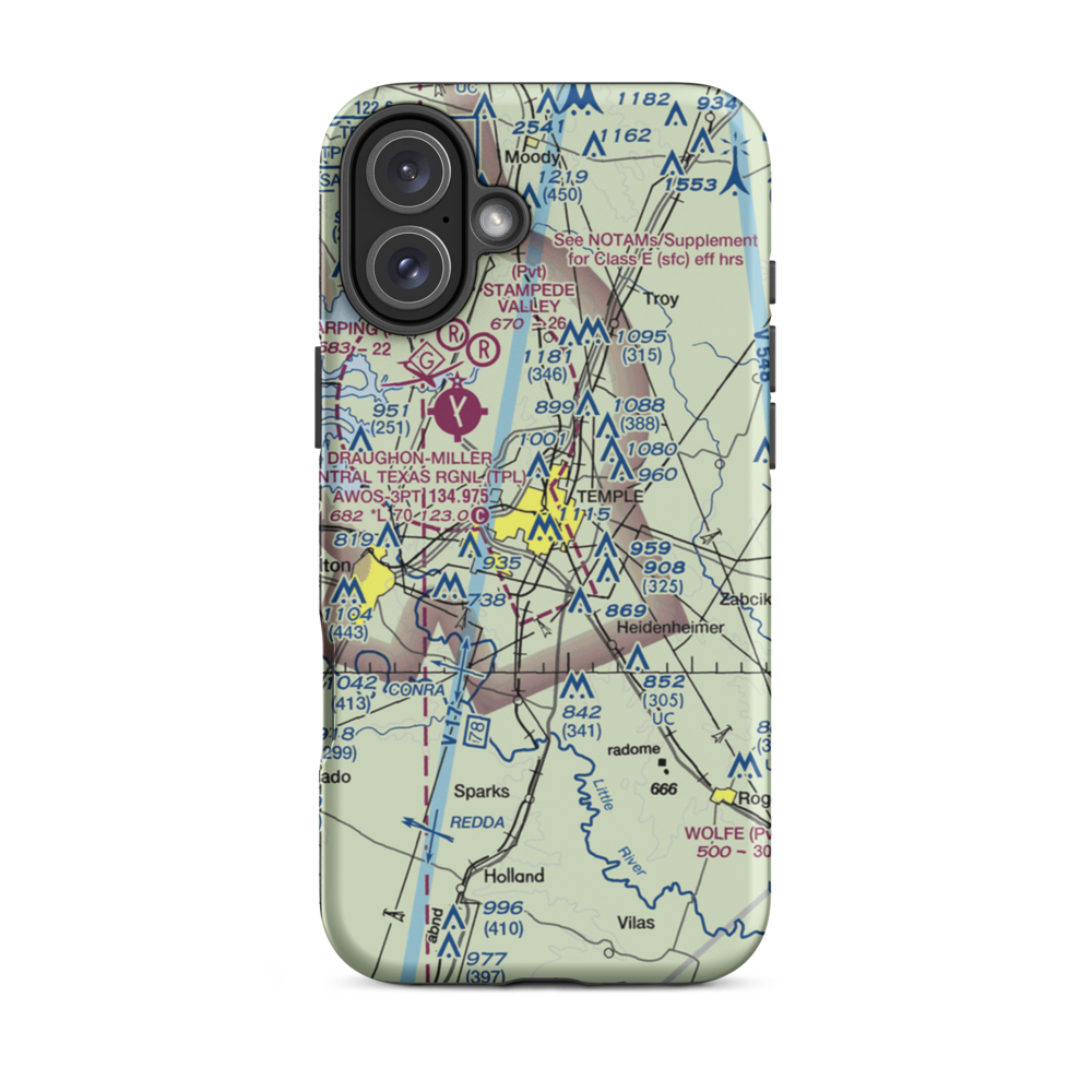 Vac Heliport (92R) VFR Sectional  Tough iPhone Case iPhone 16 Plus model shown