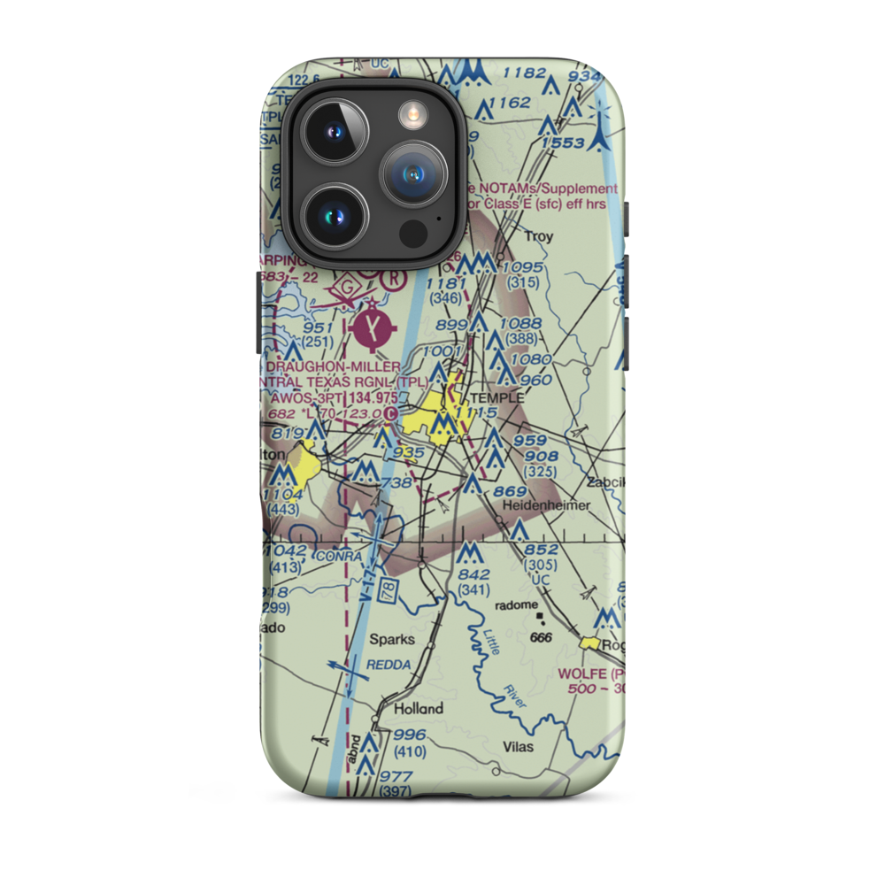 Vac Heliport (92R) VFR Sectional  Tough iPhone Case iPhone 16 Pro Max model shown