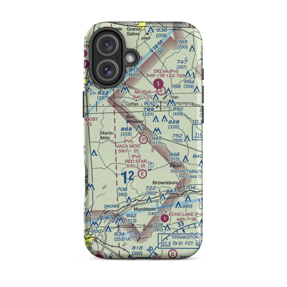 Vaca Moo Airport (TA37) VFR Sectional  Tough iPhone Case iPhone 16 Plus model shown