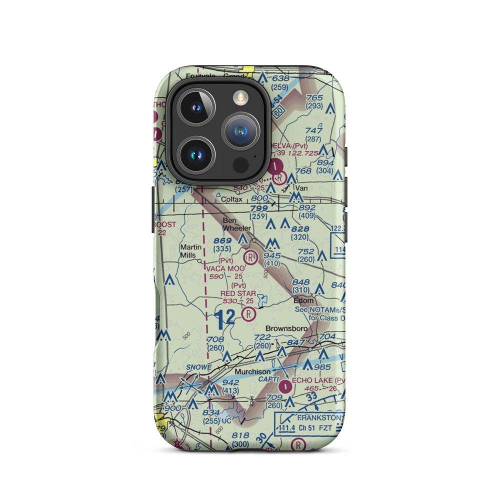 Vaca Moo Airport (TA37) VFR Sectional  Tough iPhone Case iPhone 16 Pro model shown
