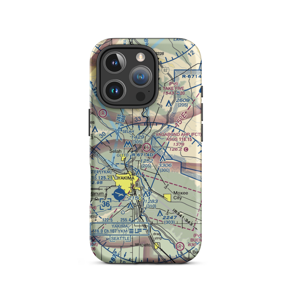 Vagabond Army Heliport (FCT) VFR Sectional  Tough iPhone Case iPhone 16 Pro model shown