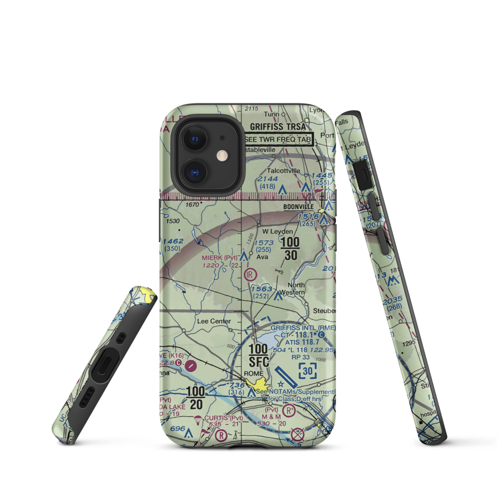 Valenty Mierek Airport (NY59) VFR Sectional  Tough iPhone Case iPhone 12 mini model shown