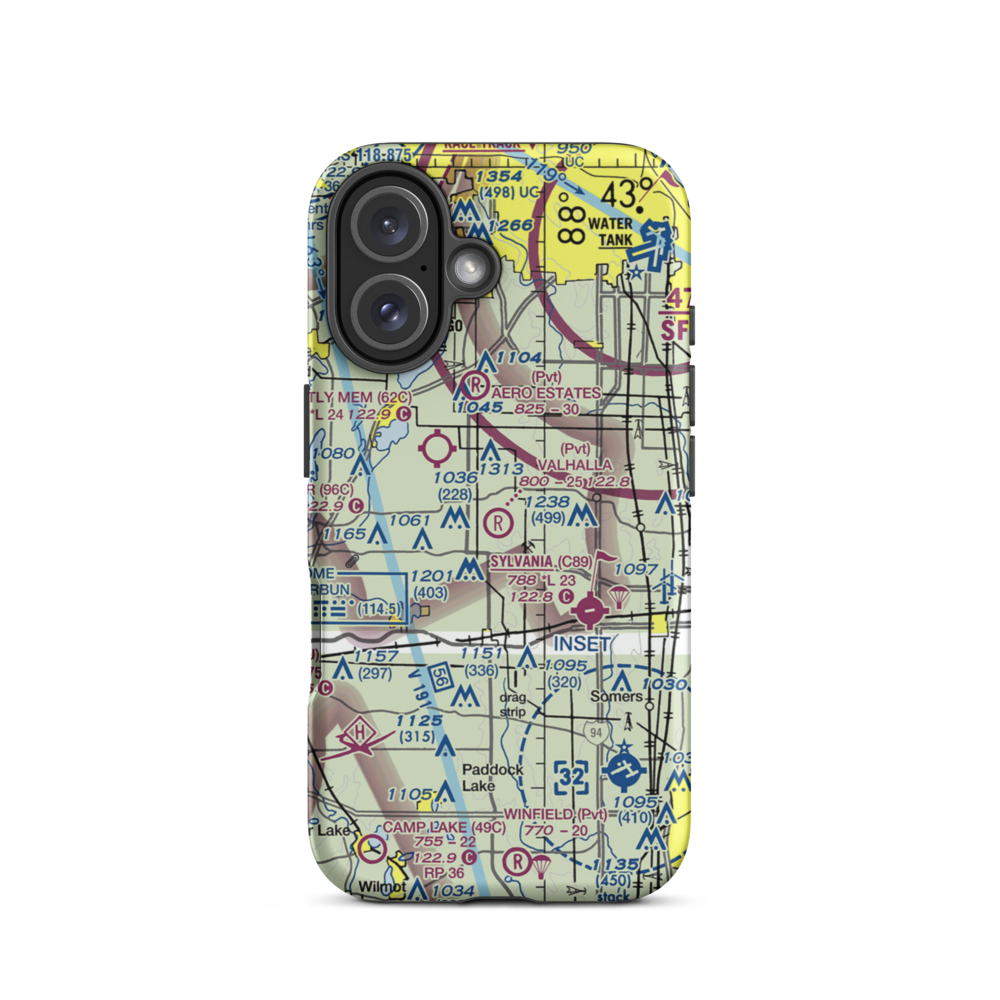 Valhalla Airport (84C) VFR Sectional  Tough iPhone Case iPhone 16 model shown