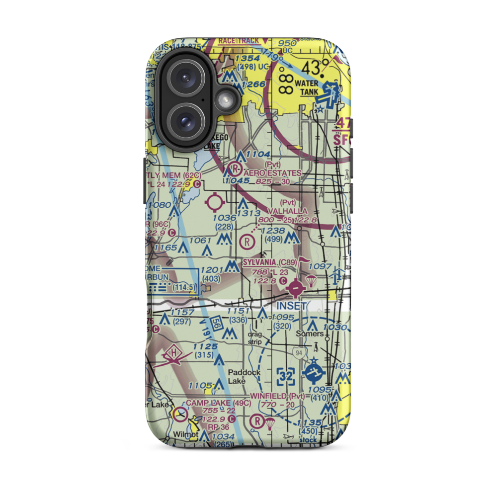 Valhalla Airport (84C) VFR Sectional  Tough iPhone Case iPhone 16 Plus model shown