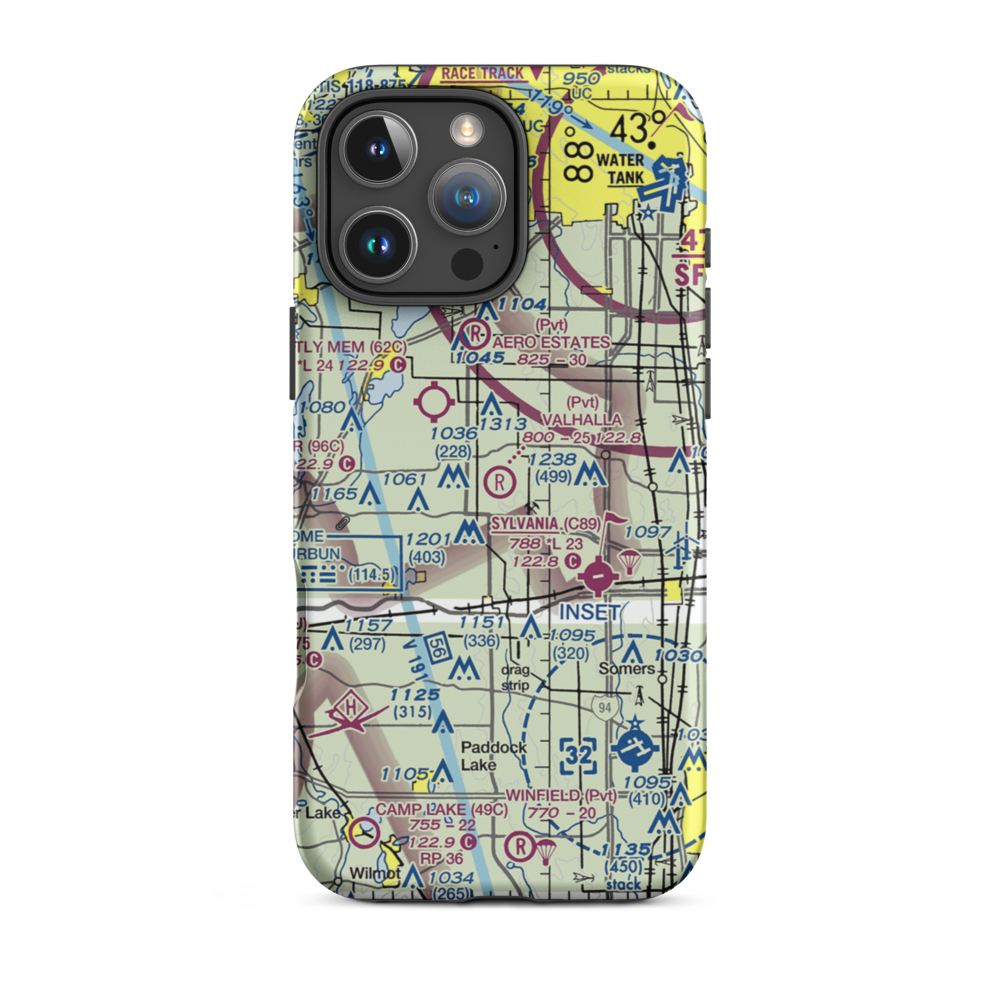 Valhalla Airport (84C) VFR Sectional  Tough iPhone Case iPhone 16 Pro Max model shown