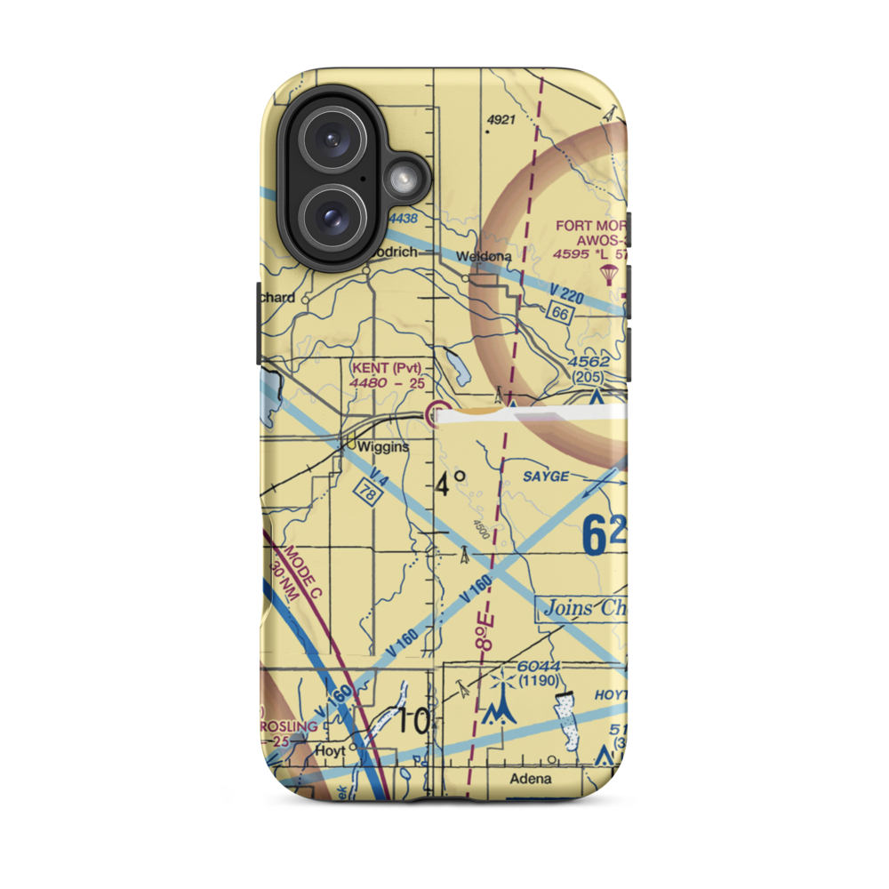 Vallery Airport (89CO) VFR Sectional  Tough iPhone Case iPhone 16 Plus model shown