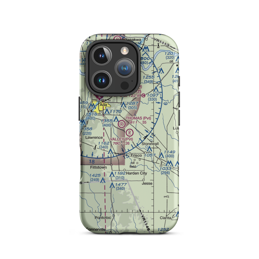 Valley Airport (3OK0) VFR Sectional  Tough iPhone Case iPhone 16 Pro model shown