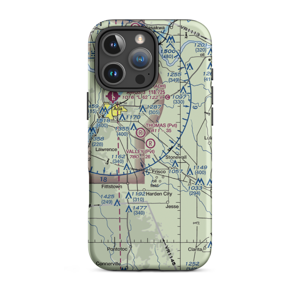 Valley Airport (3OK0) VFR Sectional  Tough iPhone Case iPhone 16 Pro Max model shown