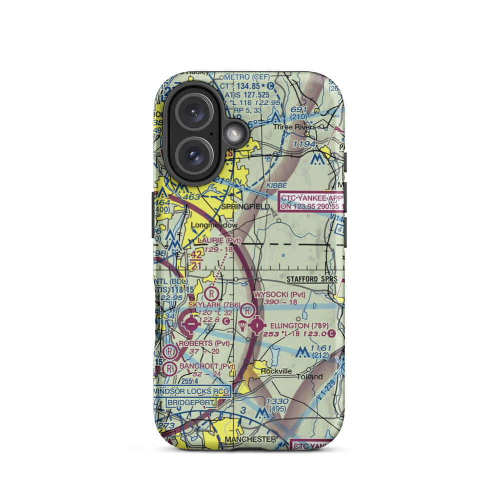 Valley Farms Airport (CT29) VFR Sectional  Tough iPhone Case iPhone 16 model shown